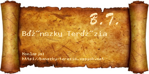 Bánszky Terézia névjegykártya